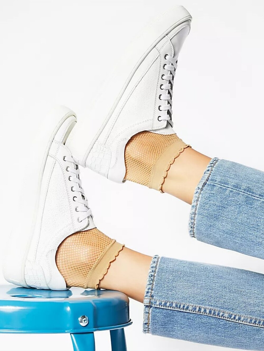 Free People Leatherman Classic White Leather Lace-Up Sneakers Women's Sz 39